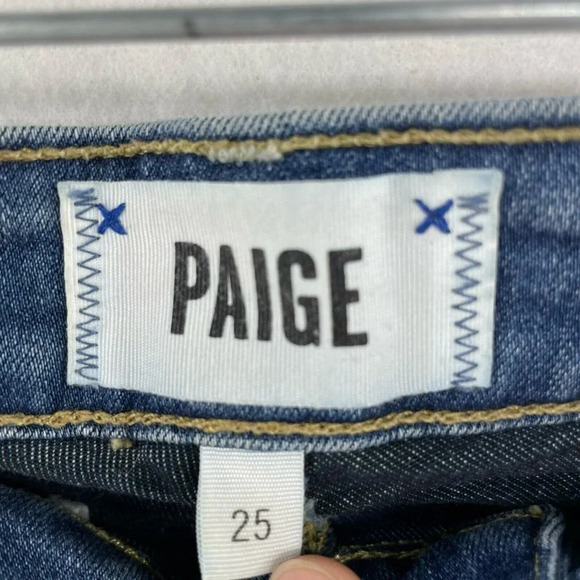 Paige Ankle Skinny Jeans Women's Sz 25 Blue Mid-Rise Medium Wash Stretch Denim - Picture 11 of 12